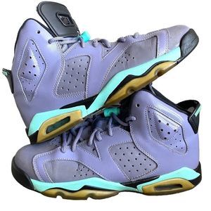 Air Jordan 6 Retro Iron Purple Turquoise Women’s 8.5 Youth 7 Sneakers